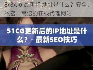 8x8x.io 最新 IP 地址是什么？安全、私密、高速的在线代理网站