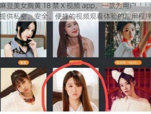 麻豆美女胸黄 18 禁 X 视频 app，一款为用户提供私密、安全、便捷的视频观看体验的应用程序