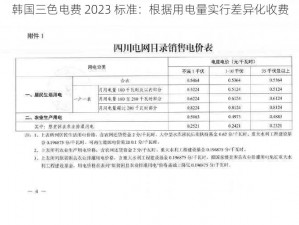 韩国三色电费 2023 标准：根据用电量实行差异化收费