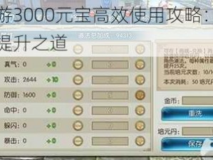 诛仙手游3000元宝高效使用攻略：职业道法全面提升之道