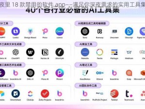 夜里 18 款禁用的软件 app——满足你深夜需求的实用工具集