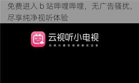 免费进入 b 站哔哩哔哩，无广告骚扰，尽享纯净视听体验