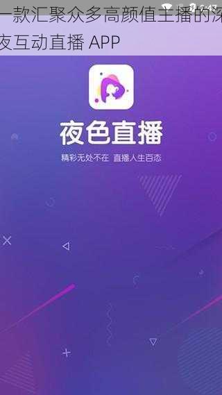 一款汇聚众多高颜值主播的深夜互动直播 APP