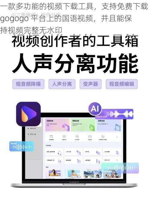 一款多功能的视频下载工具，支持免费下载 gogogo 平台上的国语视频，并且能保持视频完整无水印