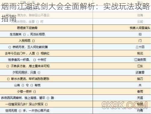 烟雨江湖试剑大会全面解析：实战玩法攻略指南