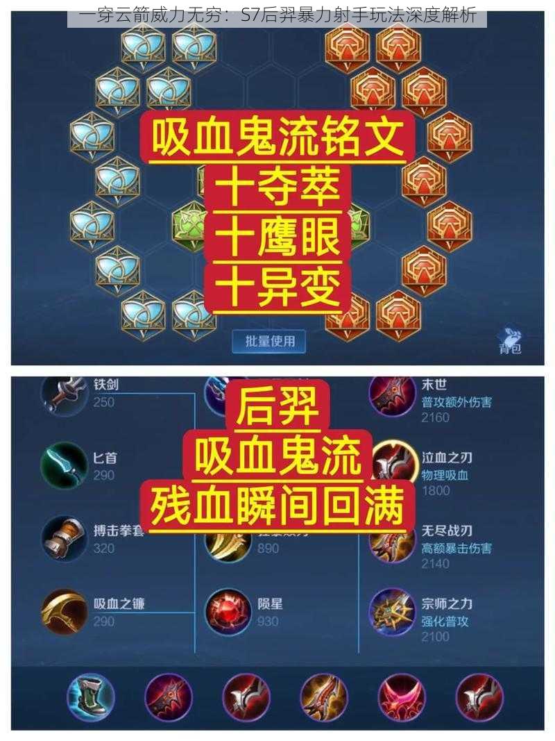 一穿云箭威力无穷：S7后羿暴力射手玩法深度解析