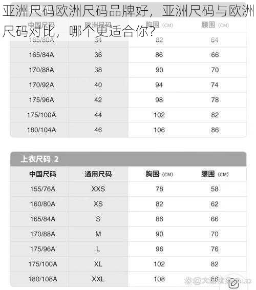 亚洲尺码欧洲尺码品牌好，亚洲尺码与欧洲尺码对比，哪个更适合你？