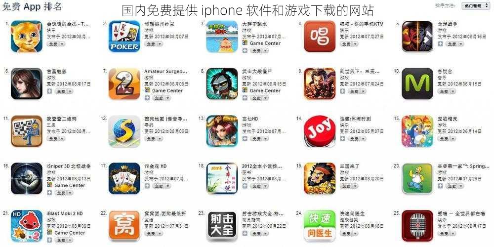 国内免费提供 iphone 软件和游戏下载的网站