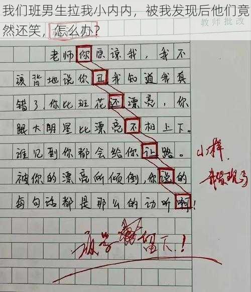 我们班男生拉我小内内，被我发现后他们竟然还笑，怎么办？