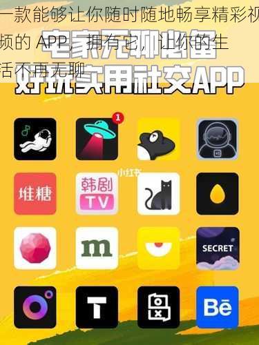 一款能够让你随时随地畅享精彩视频的 APP，拥有它，让你的生活不再无聊