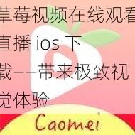 草莓视频在线观看直播 ios 下载——带来极致视觉体验