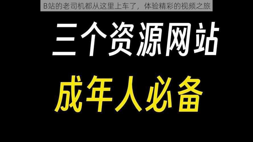 B站的老司机都从这里上车了，体验精彩的视频之旅