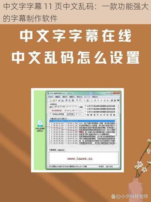 中文字字幕 11 页中文乱码：一款功能强大的字幕制作软件