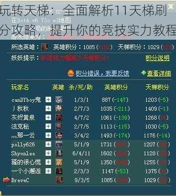 玩转天梯：全面解析11天梯刷分攻略，提升你的竞技实力教程