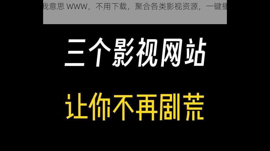 免费网站懂我意思 WWW，不用下载，聚合各类影视资源，一键播放，高清流畅