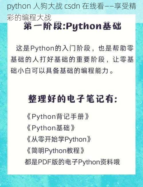 python 人狗大战 csdn 在线看——享受精彩的编程大战