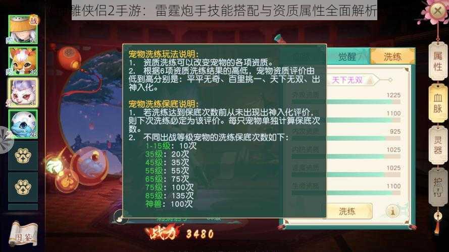 《神雕侠侣2手游：雷霆炮手技能搭配与资质属性全面解析攻略》