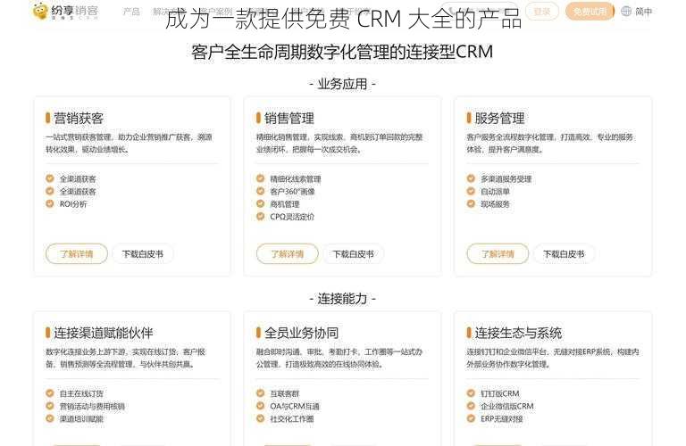 成为一款提供免费 CRM 大全的产品