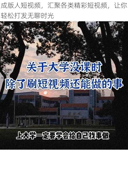 成版人短视频，汇聚各类精彩短视频，让你轻松打发无聊时光