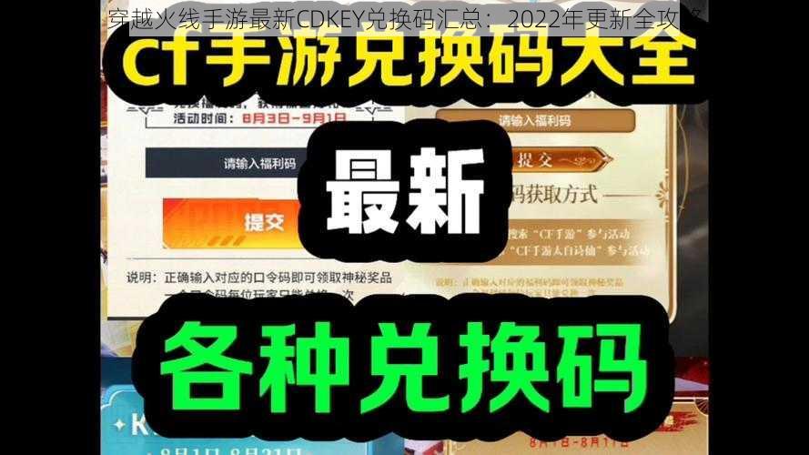 穿越火线手游最新CDKEY兑换码汇总：2022年更新全攻略