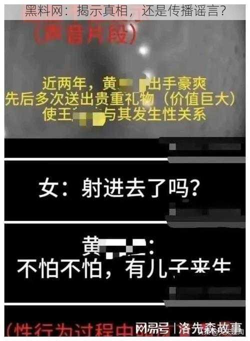 黑料网：揭示真相，还是传播谣言？