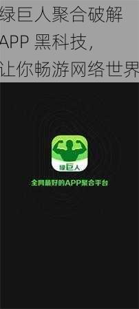 绿巨人聚合破解 APP 黑科技，让你畅游网络世界