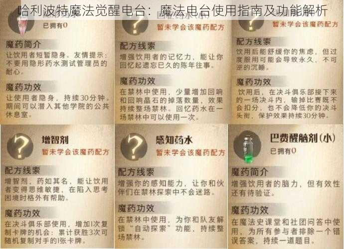 哈利波特魔法觉醒电台：魔法电台使用指南及功能解析