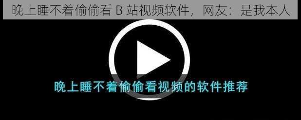 晚上睡不着偷偷看 B 站视频软件，网友：是我本人