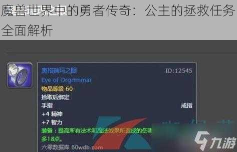 魔兽世界中的勇者传奇：公主的拯救任务全面解析