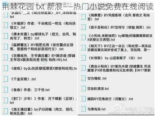 荆棘花园 txt 新浪——热门小说免费在线阅读