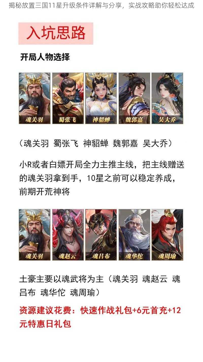 揭秘放置三国11星升级条件详解与分享，实战攻略助你轻松达成