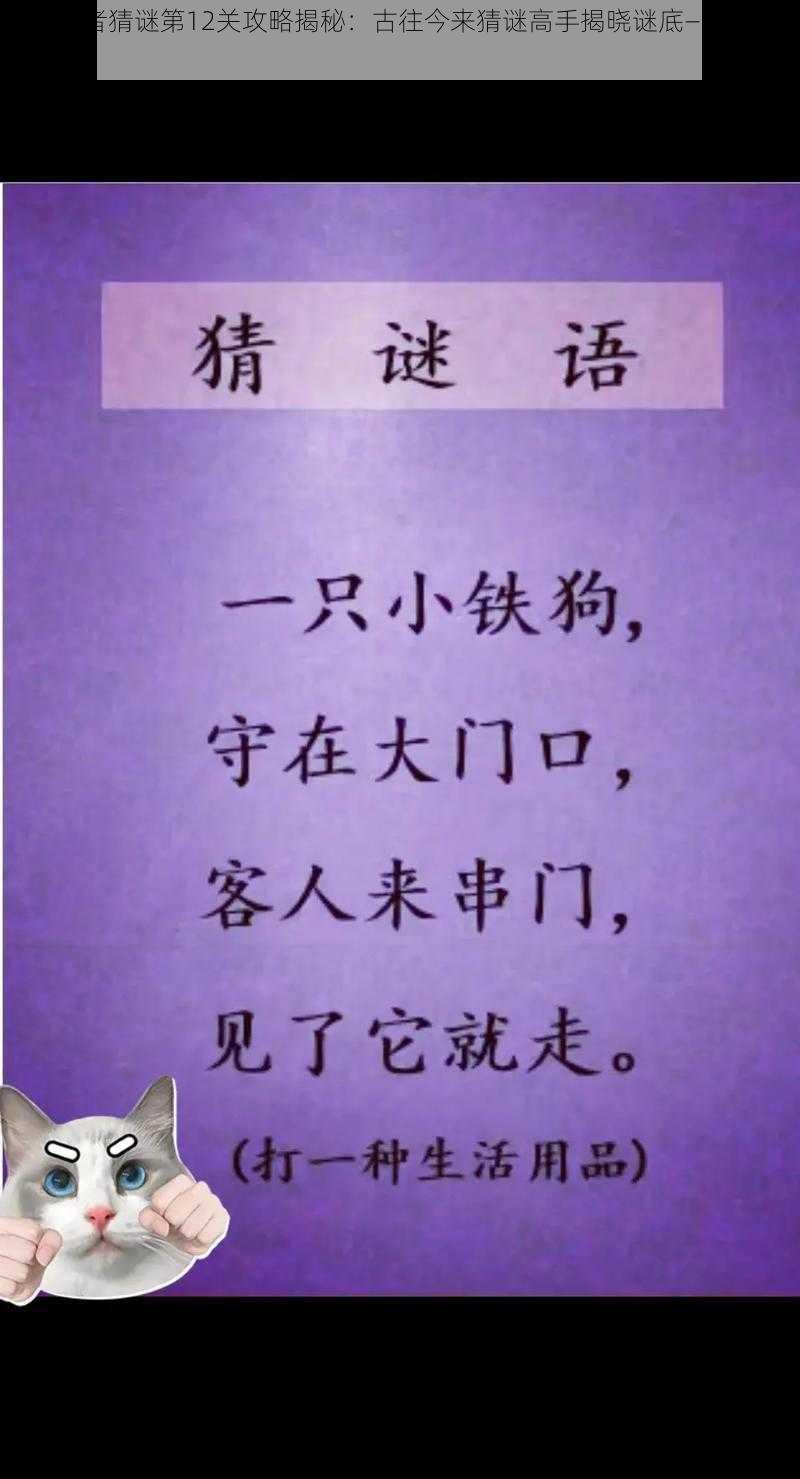 微信王者猜谜第12关攻略揭秘：古往今来猜谜高手揭晓谜底——水浒人名探秘