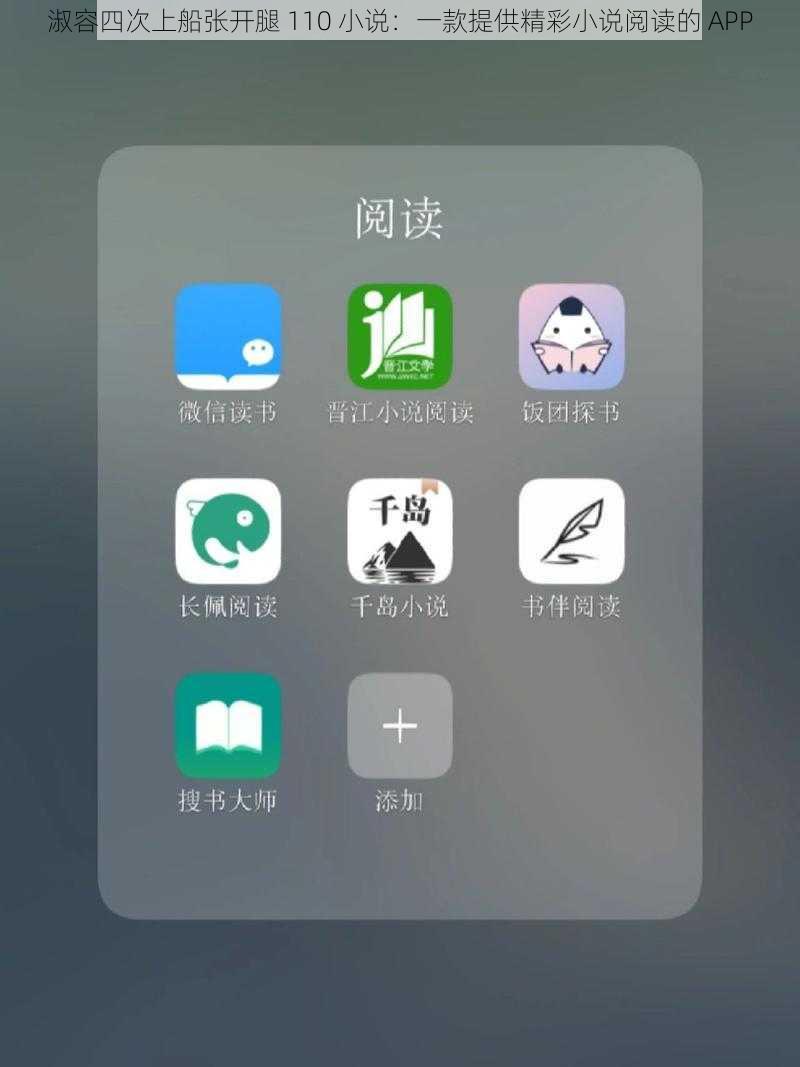 淑容四次上船张开腿 110 小说：一款提供精彩小说阅读的 APP