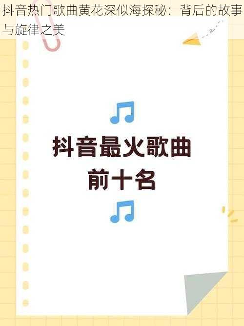 抖音热门歌曲黄花深似海探秘：背后的故事与旋律之美