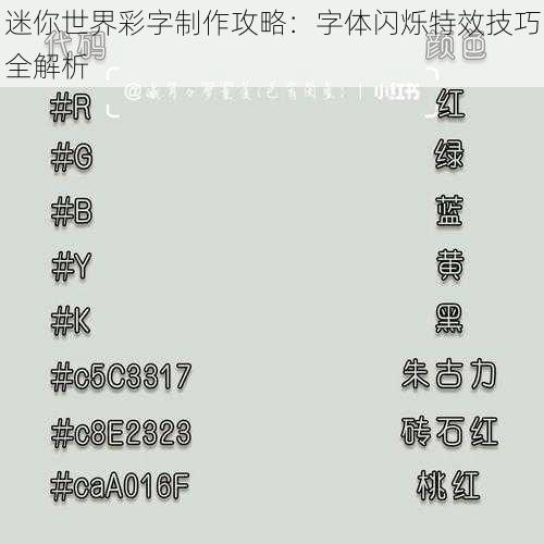 迷你世界彩字制作攻略：字体闪烁特效技巧全解析