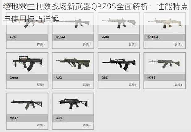 绝地求生刺激战场新武器QBZ95全面解析：性能特点与使用技巧详解