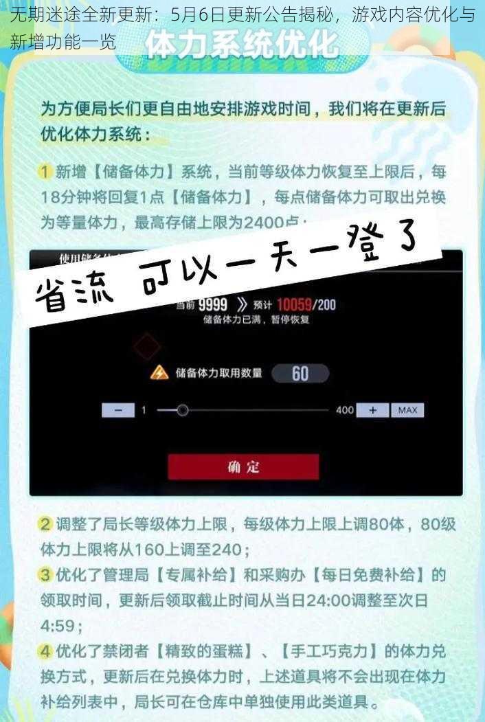 无期迷途全新更新：5月6日更新公告揭秘，游戏内容优化与新增功能一览