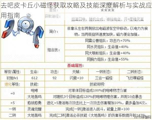 去吧皮卡丘小磁怪获取攻略及技能深度解析与实战应用指南