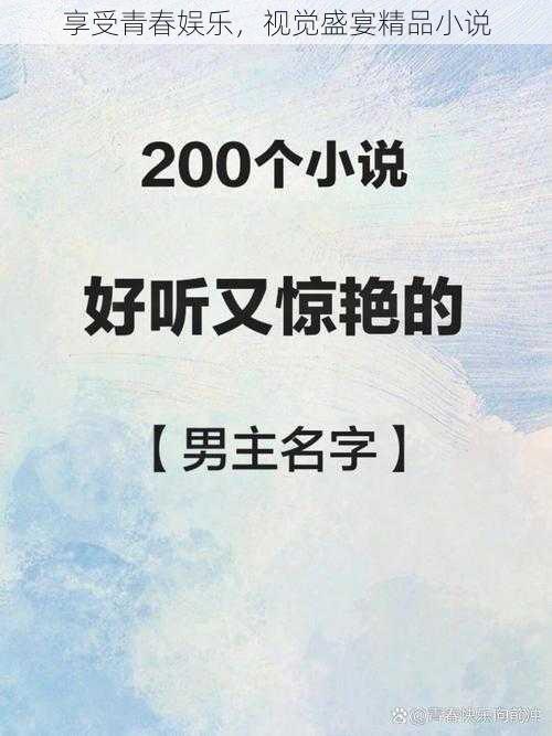 享受青春娱乐，视觉盛宴精品小说