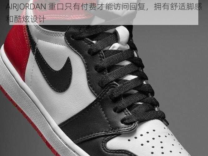 AIRJORDAN 重口只有付费才能访问回复，拥有舒适脚感和酷炫设计