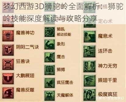 梦幻西游3D狮驼岭全面解析：狮驼岭技能深度解读与攻略分享