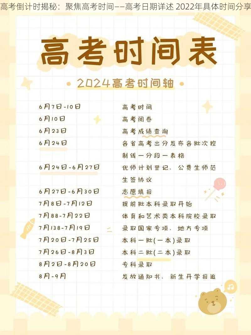 高考倒计时揭秘：聚焦高考时间——高考日期详述 2022年具体时间分享