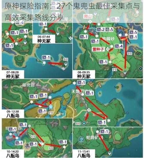 原神探险指南：27个鬼兜虫最佳采集点与高效采集路线分享