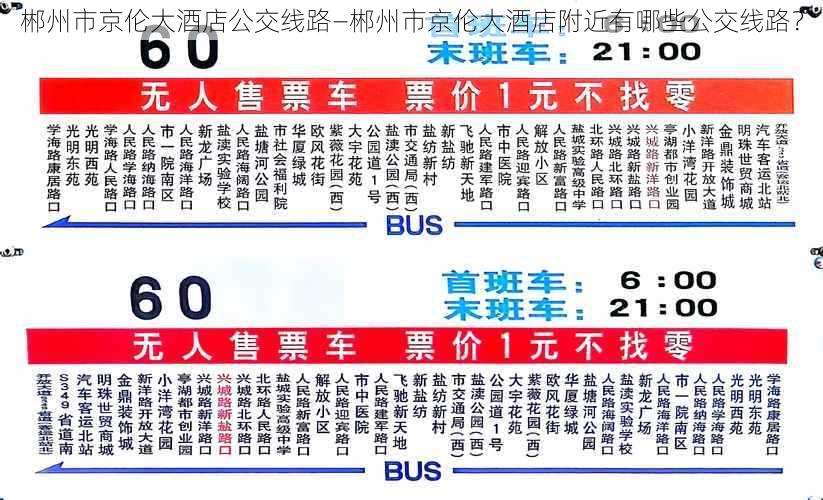 郴州市京伦大酒店公交线路—郴州市京伦大酒店附近有哪些公交线路？