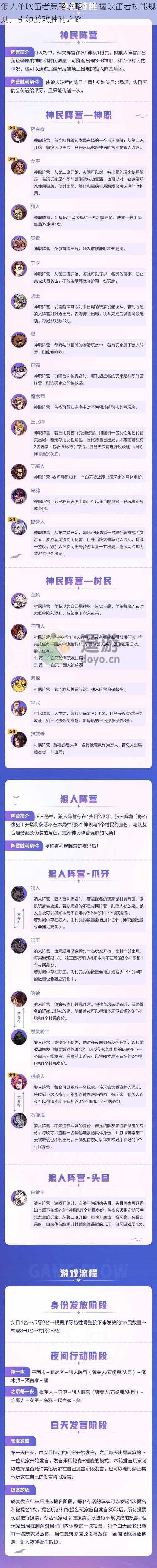 狼人杀吹笛者策略攻略：掌握吹笛者技能规则，引领游戏胜利之路