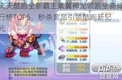 天天酷跑全新霸主紫翼神龙领跑坐骑排行榜TOP5，秒杀竞品引领酷跑新纪元